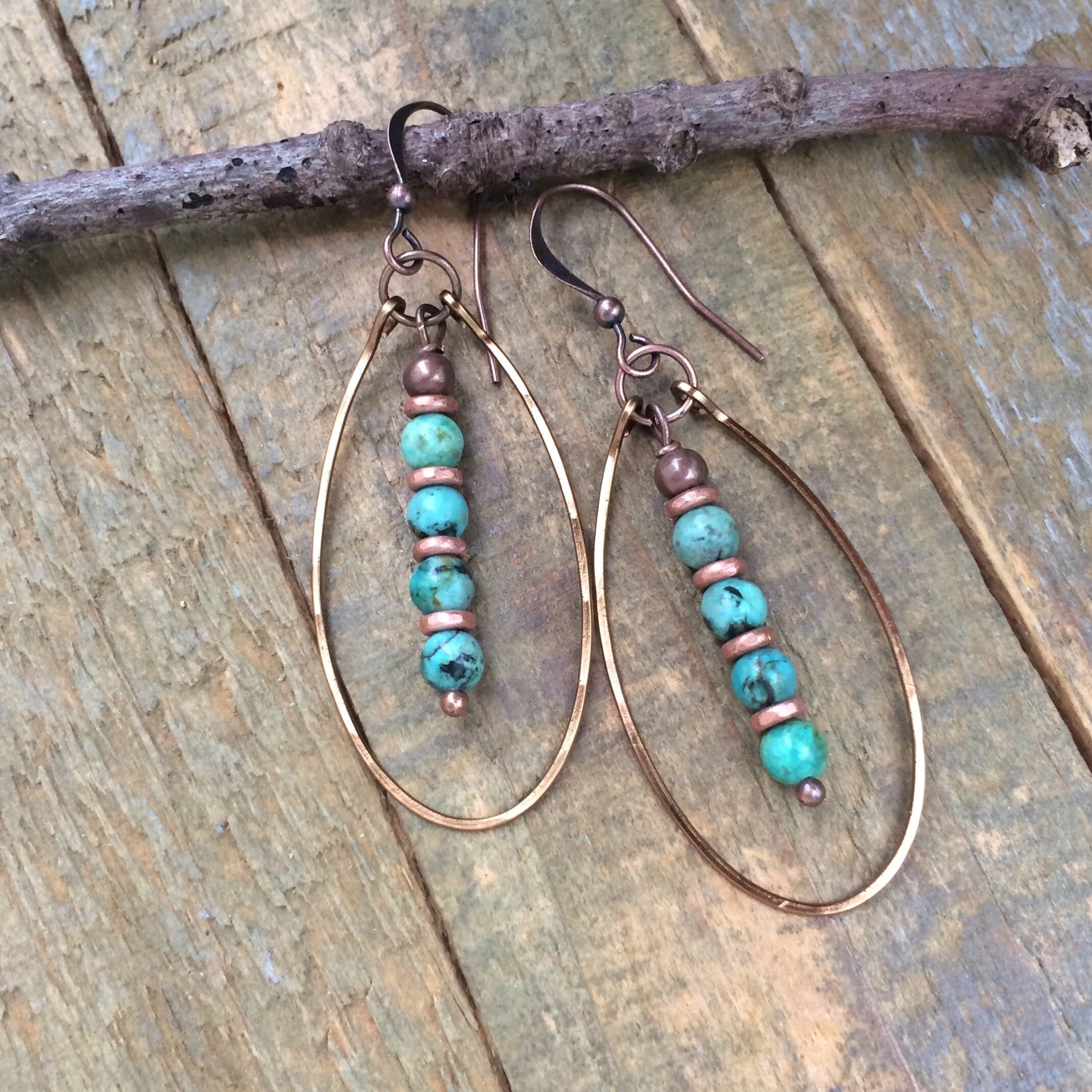 Turquoise Dangle Earrings African Turquoise Earrings - Etsy