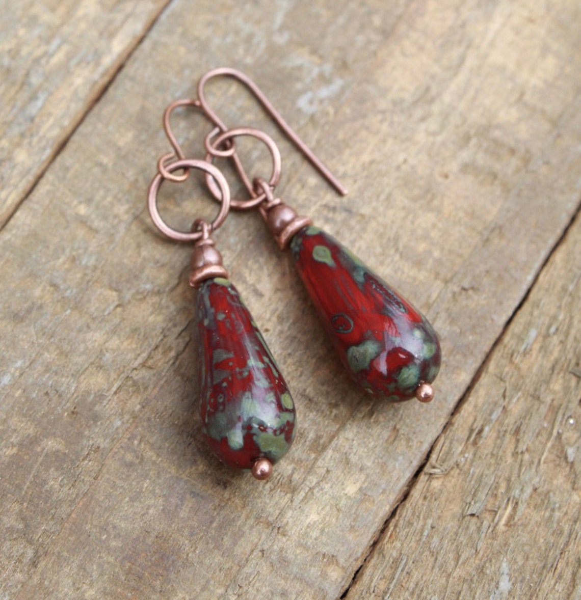 Красные серьги серьги Red Drop медные серьги красные 3 — изображение