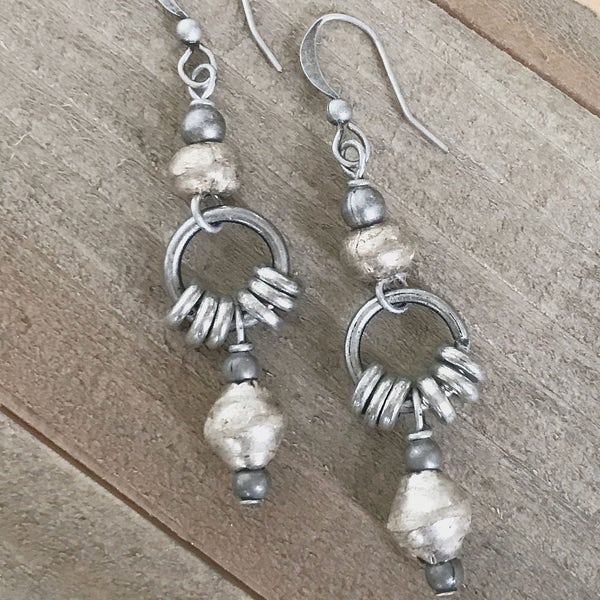 Boho Earrings Silver, Boho Earrings Dangle, Bohemian Jewelry, Ethnic Earrings Silver, Tribal Jewelry, Silver Ethnic Jewelry, Gypsy Jewelry