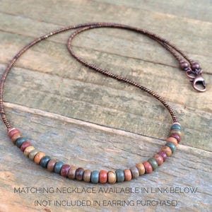 Bohemian Earrings, Jasper Boho Jewelry, Small Hoop Earrings, Copper Jewelry, Copper Earrings, Earthy Jewelry image 7