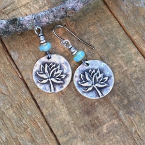 Silver Lotus Earrings Small Silver Flower Jewelry Lotus - Etsy
