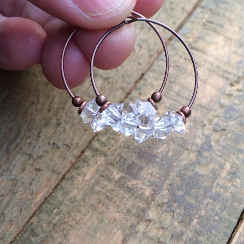 Herkimer Diamond Earrings, Ethically Sourced Stone Earrings, April Birthstone Jewelry, Sustainable Eco-friendly Gift image 6