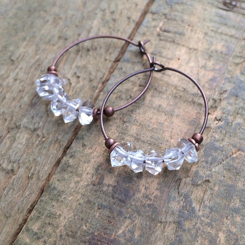 Herkimer Diamond Earrings, Ethically Sourced Stone Earrings, April Birthstone Jewelry, Sustainable Eco-friendly Gift image 5