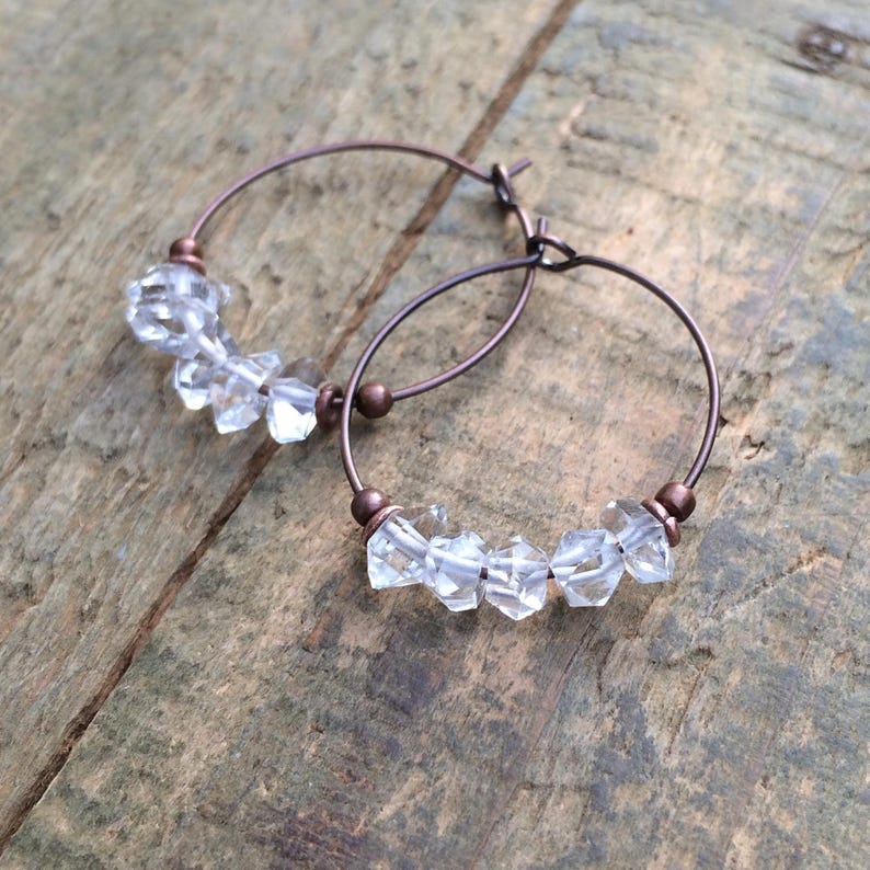 Herkimer Diamond Earrings, Ethically Sourced Stone Earrings, April Birthstone Jewelry, Sustainable Eco-friendly Gift image 4