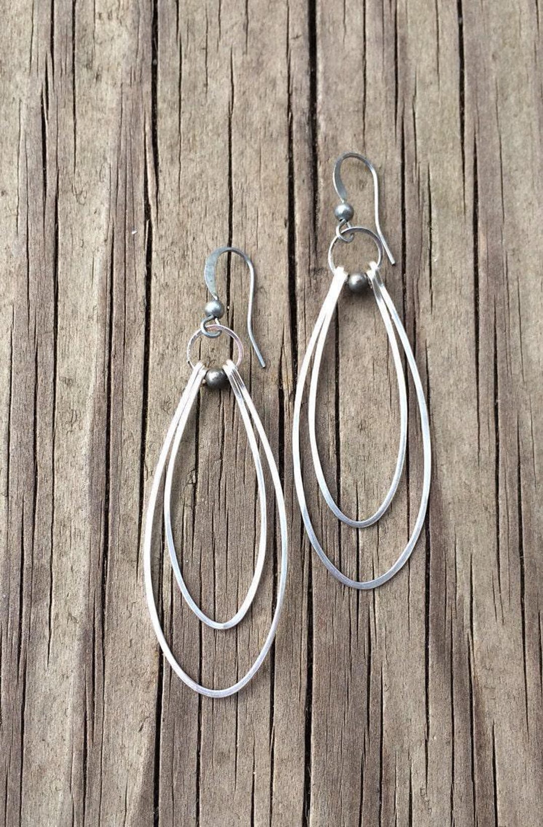 Silver Hoop Earrings, Silver Jewelry, Hoop Earrings, Hammered