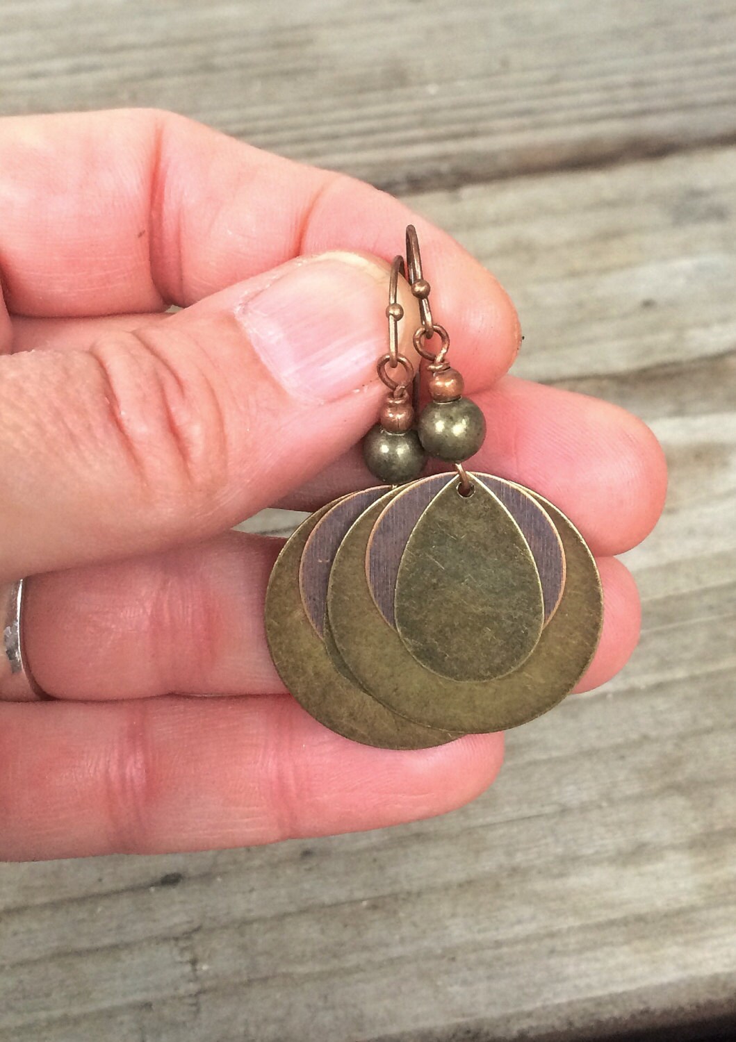 •MOON SHOWER• mixed metal dangle earrings main image 0