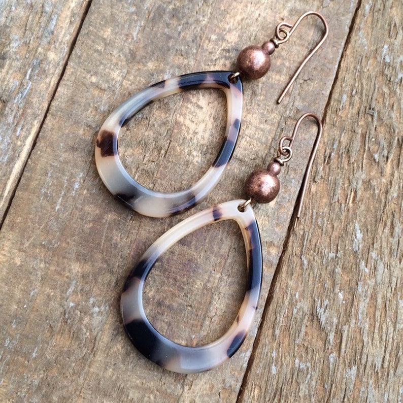 Tortoise Shell Earrings Trendy Jewelry Teardrop Acetate Etsy