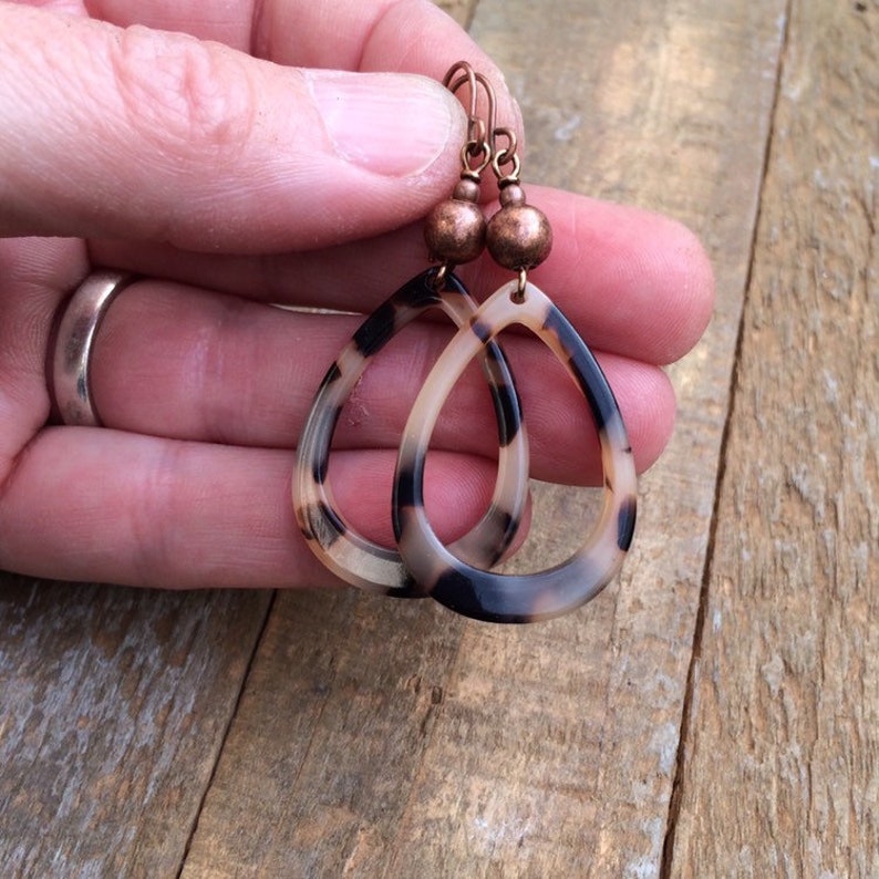 Tortoise Shell Earrings Trendy Jewelry Teardrop Acetate Etsy
