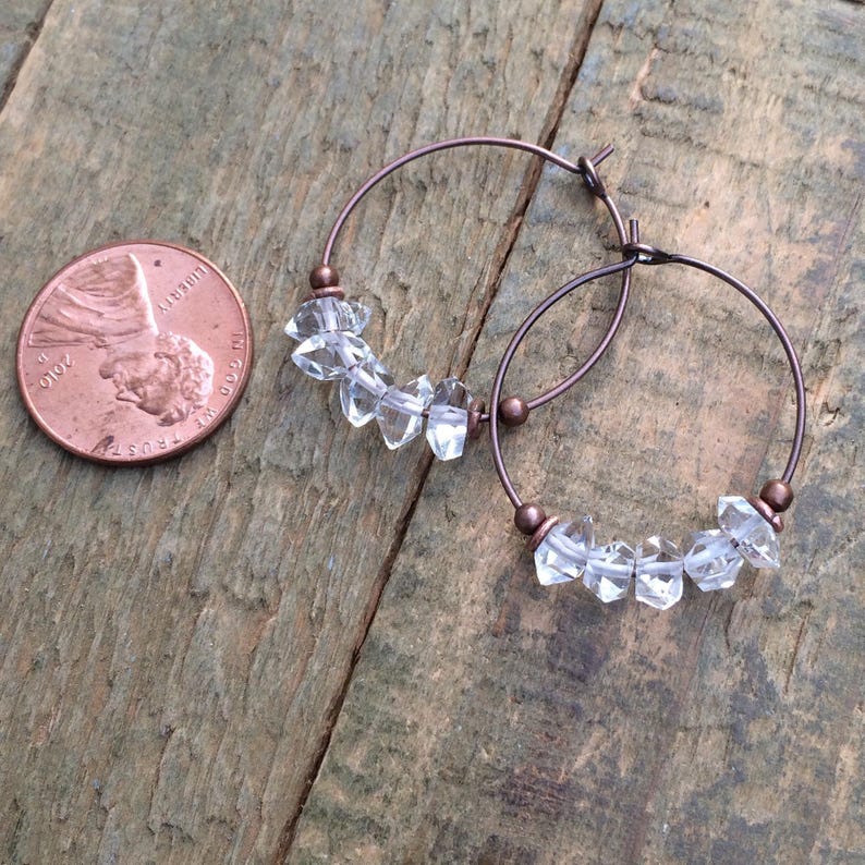 Herkimer Diamond Earrings, Ethically Sourced Stone Earrings, April Birthstone Jewelry, Sustainable Eco-friendly Gift image 3