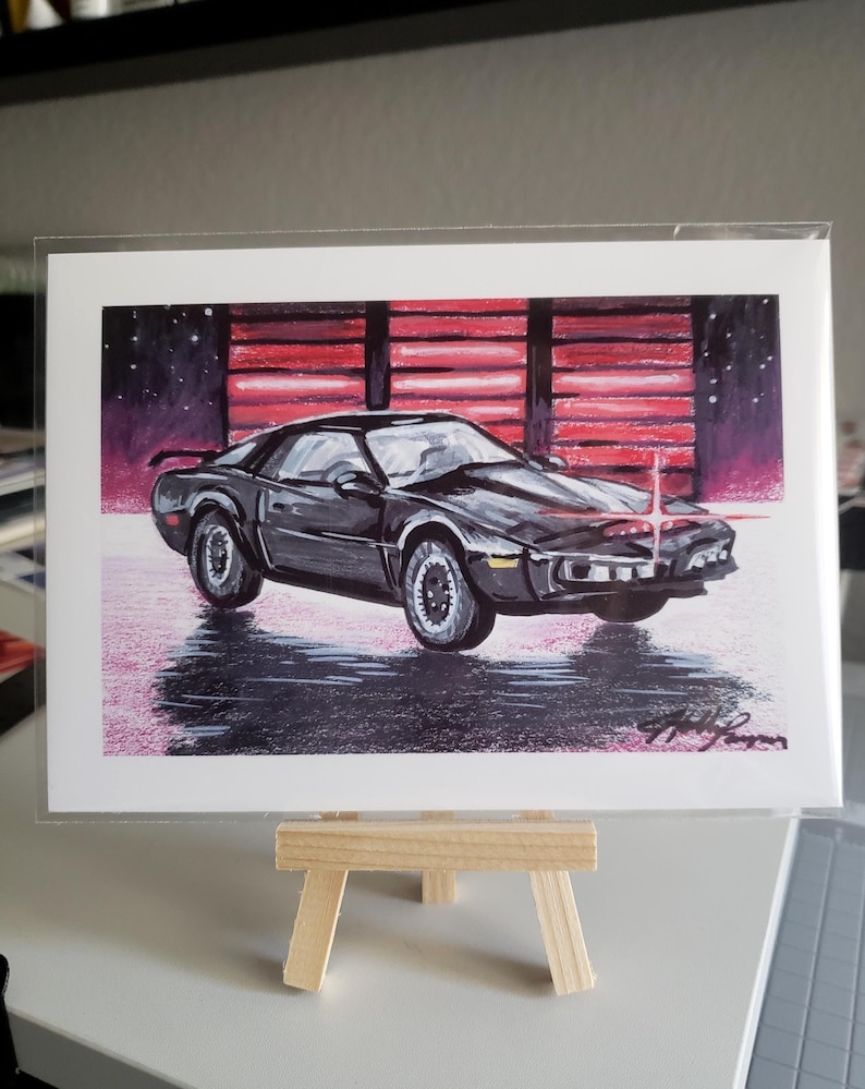 Knight Rider Drawings KITT Knight Rider, 5x7 Art Print - Etsy