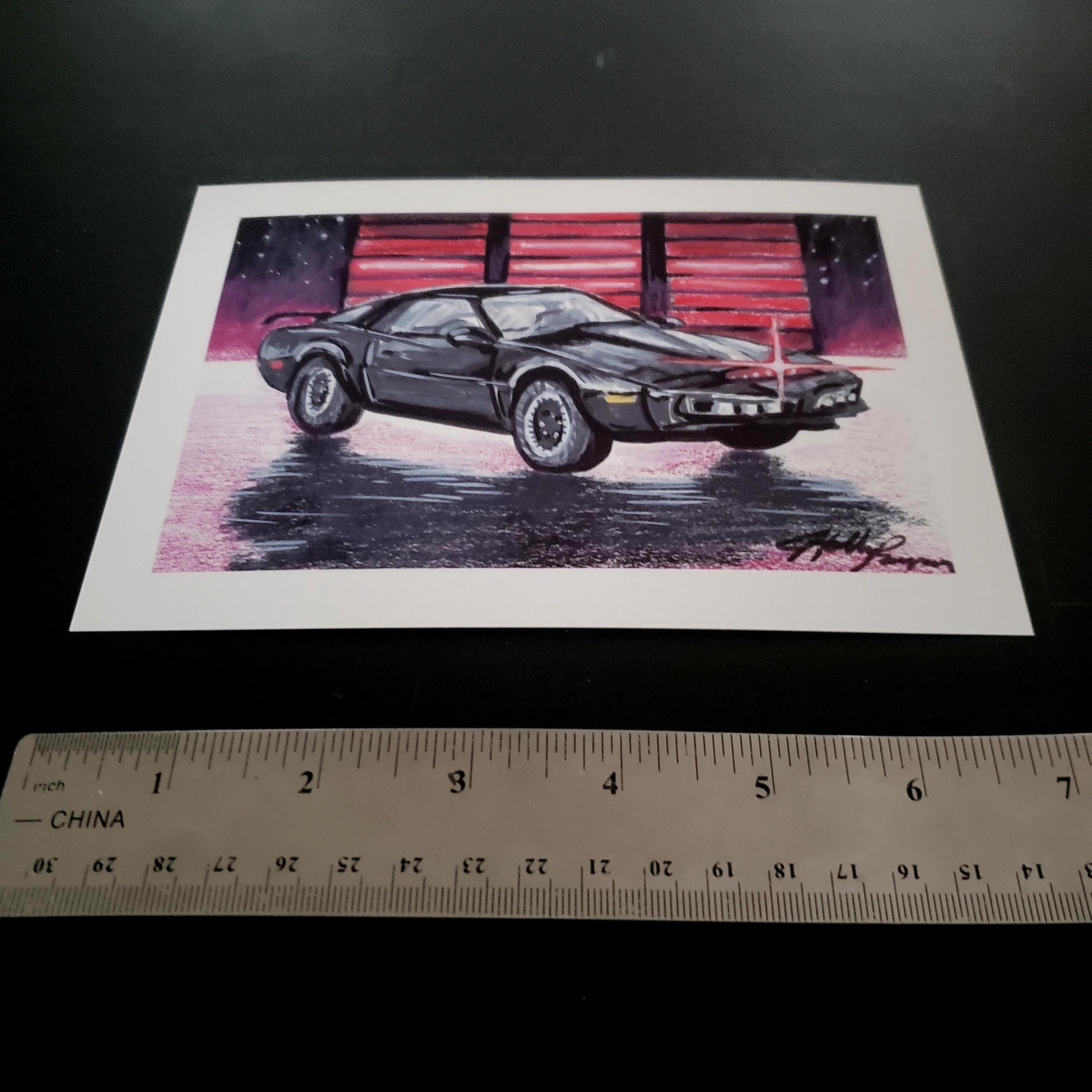 Knight Rider Drawings KITT Knight Rider, 5x7 Art Print - Etsy