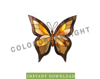 Butterfly Stained Glass Pattern PDF – Beginner Printable Template for ...