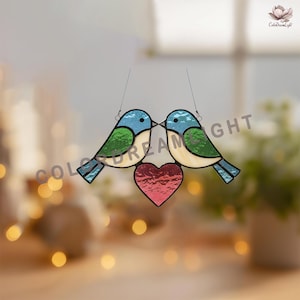 Malti Glass 【Love Birds/ラヴ　バード】台座付　ガラス工芸 Glass Love Birds - Etsy