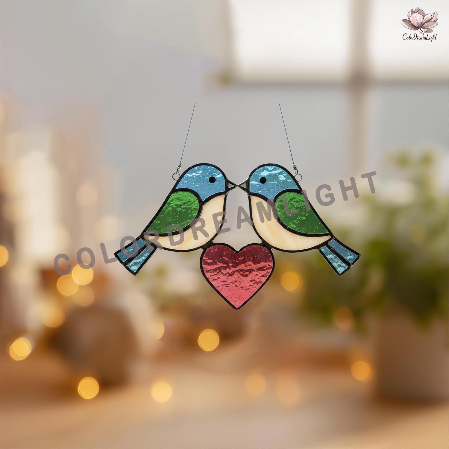 Malti Glass 【Love Birds/ラヴ　バード】台座付　ガラス工芸 Glass Love Birds - Etsy