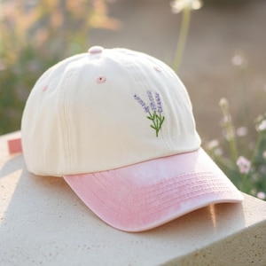 Lavender Embroidered Baseball Hat, Cottagecore Plant Lover Gift, Cute Botanical Hat, Summer Hat, Flower Hat, Gift For Her