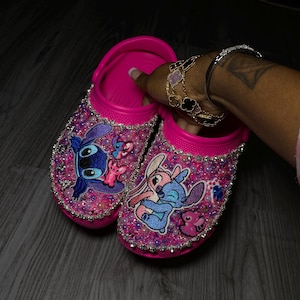 Custom Stitch & Angel Embellished Crocs