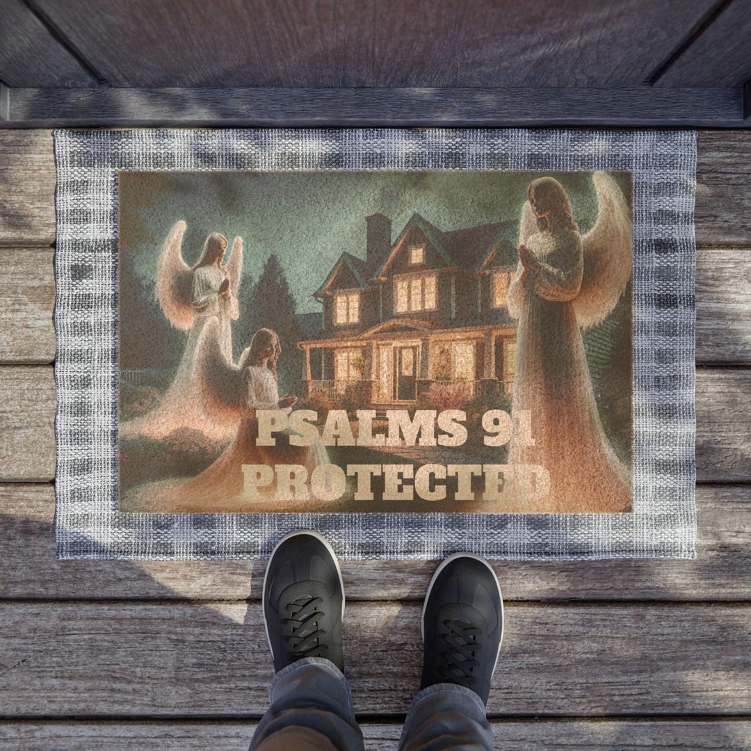Welcome Protection Angelic Psalms Doormat, Home Protection Mat, Spiritual Decor ...