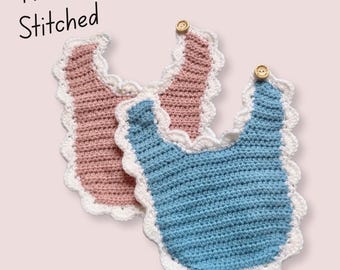 Customizable Bib Crochet Gift Idea for Baby Shower Accessory Vintage Inspired Baby Bib Necessity For New Mothers Need Everyday Accessory