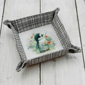 Small Snap Tray; Fabric Snap Tray; ORT; Jewelry Basket; Travel Dish; Fabric Valet Tray; Collapsible Tray; Cross Stitch Accessories Tray #487