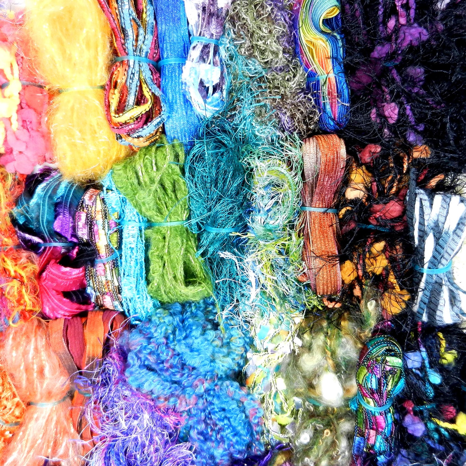 Art Yarn Bundle 50 fibers/100 yds. Grab Bag Mixed Media Etsy