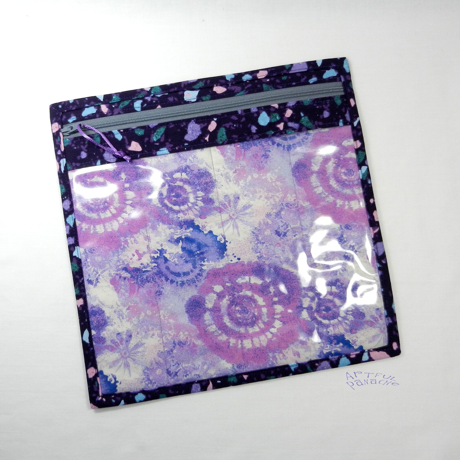 Vinyl Front Project Bag 10 x 10 Zippered Etsy