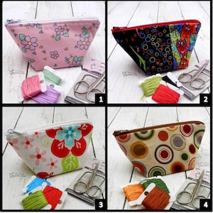 Travel Thread Catcher Bag; Cotton Cross Stitch Floss Snippets Holder #597