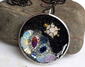 Mermaid's Grotto Resin Pendant Necklace - Choose Your Chain