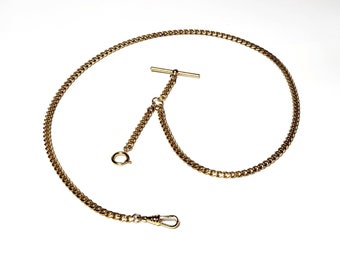 10" 12" 14" 16" 18" 20" 22" 24" 26" 28" 36" 42" 5mm Gold Single Albert Watch Chain / Lariat Necklace