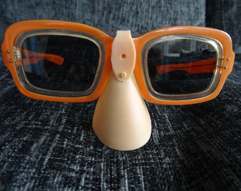 1970's thick rimmed orange sunglasses