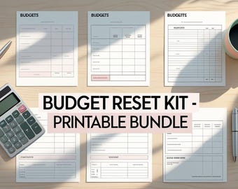 Budget Reset Kit Printable: Monthly Planner, Debt Tracker, Expense Log (PDF & DOCX Bundle)