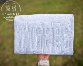 Custom Embroidered School Mascot Sweatshirt | Tone on Tone Appliqué College Wear