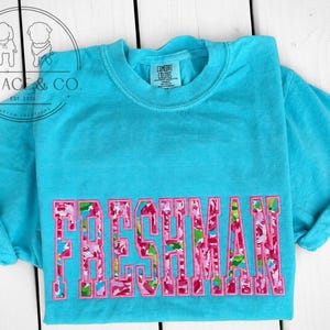 Back To School Embroidered Tee, Freshman Applique Shirt, Senior, Junior, Sophomore T-Shirt, Custom Embroidery