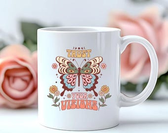 Keramische mok vlinderbloemen -