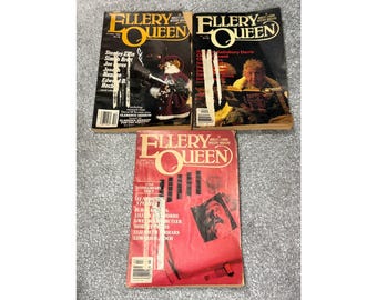 Ellery Queen Mystery Magazine 1983-1984, Konvolut mit 3 Ausgaben, Vintage-Krimimagazin