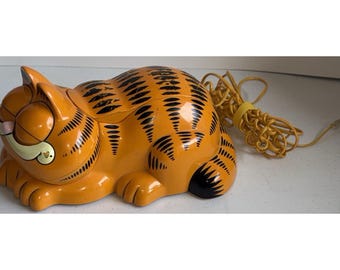 Vintage Tyco Garfield Landline Telephone 1978 Eyes Open/Close WORKS, Tested