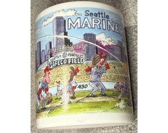 Caneca personalizada Seattle Mariners Safeco Field com desenho do Bruce Day