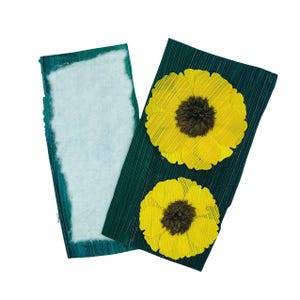 Biglietto d'auguri Natura - Biglietto d'auguri floreale con foglie di mais, biglietto d'auguri tropicale fatto a mano, biglietto botanico ecologico, interno vuoto