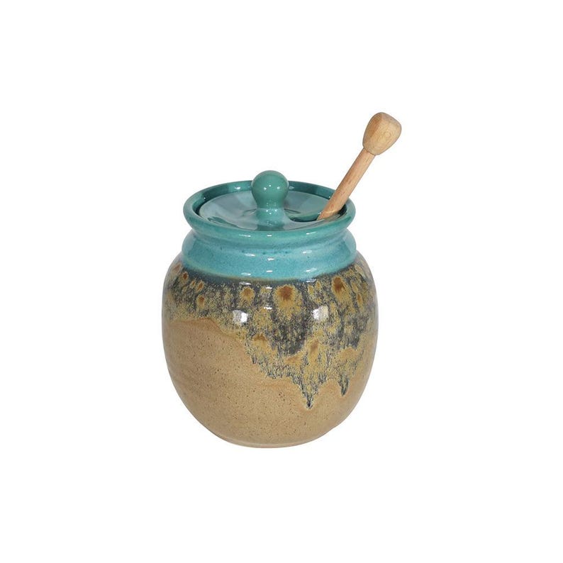 Neherpottery Honey Pot With Dipper - Thumbnail 3
