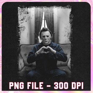 Retro Vintage Michael Myers Heart Hand Png, Funny Horror Hallloween Png, Halloween Movie Png, Horror Movie Fan Png, Trendy Halloween 2025