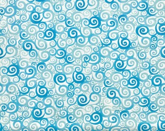 Blue Swirls by Timeless Treasures Cotton Fabric