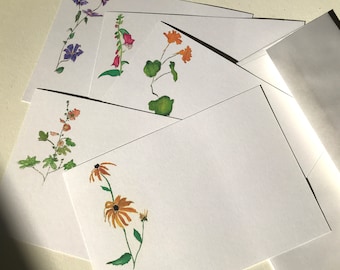 Aquarell Blumenkarten B - 5er Set
