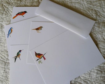 5 Vogelkarten aus original Aquarellfarben