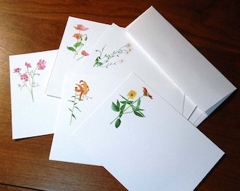 Aquarell Blumenkarten A - 5er Set