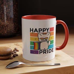 Happy Pride Coffee Mug| Rainbow Mug, LGBTQ+ Gift| Affirmation Mug| LGBTQ+ Support Gift| Colorful Coffee Mug| Pride Mug| Pride Support Mug