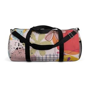Colorful Abstract Pattern Duffel Bag, Perfect for Gym, Sports, Stylish Tote, Gift Idea for Her, Artistic Design Duffel Bag, Colorful Gym Bag