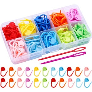 Colorful Crochet Markers Plastic Safety Pin,100/104/150Pcs Stitch Markers Plastic Knitting Crochet Locking Markers Crochet Needle Clip Hook