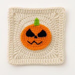 Pumpkin Granny Square Crochet Pattern, Easy Crochet Pumpkin Pattern, Halloween Crochet Square Pattern with Video Tutorial instant download