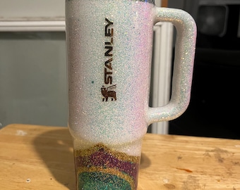 Geode Stanley 30 oz Tumbler- Custom Glitter Agate Design, Personalized Name Cup, Unique Gift For Her, Birthday, Christmas, Custom Gift