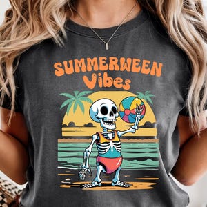 Summerween Skeleton Shirt, Beach Halloween Shirt, Skeleton Vacation Shirt Year Round Halloween Tee, Summer Halloween Shirt, Summer-wee Shirt