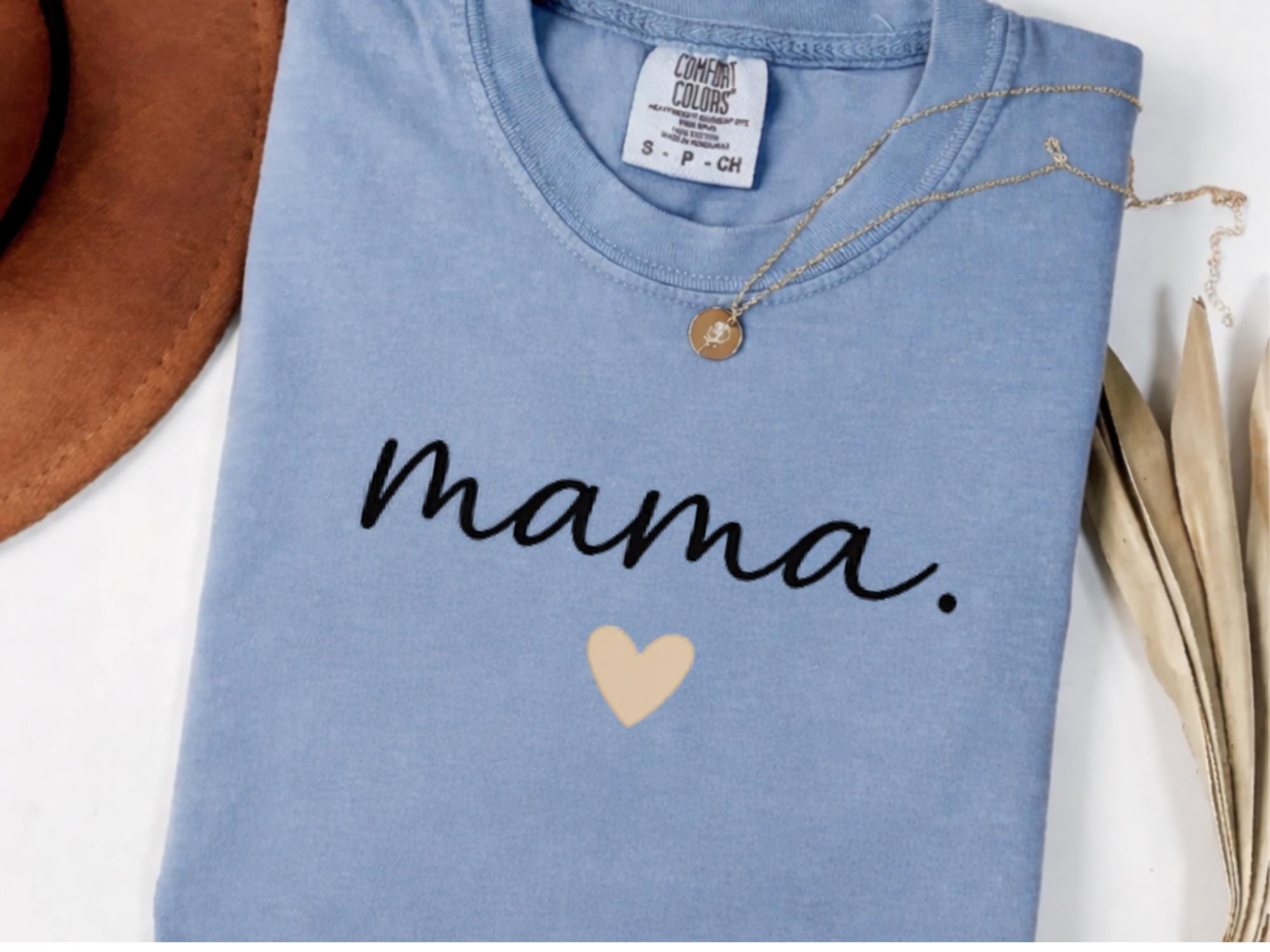 Mama Color:blue Comfort Colors Mama Heart Shirt, Mother's Day Gift, Mama Minimalist ...